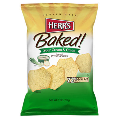 HERR'S Baked! Sour Cream & Onion Flavored Potato Crisps, 7 oz ShopRite