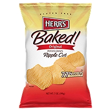 HERR'S Baked! Original Ripple Cut Potato Crisps, 7 oz, 7 Ounce