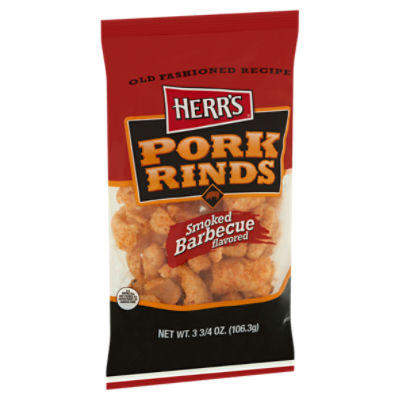 Herr's Smoked Barbecue Flavored Pork Rinds, 3 3/4 oz, 3.25 Ounce