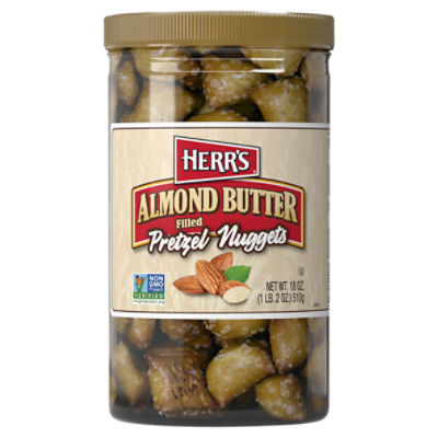 Herr's Almond Butter Filled Pretzel Nuggets, 18 oz