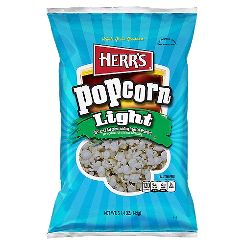 Small changes can make a big difference. Take our Light Popcorn. It has less than half the fat of leading regular popcorn but all the flavor and fun you expect from Herr's®. Plus popcorn is a delicious way to include whole grain in your diet. So just by switching your snack to Herr's Light Popcorn, you can take a step toward healthier eating. As always, we use the finest ingredients in our hot-air popped corn so you can feel good about choosing Herr's.nI am so confident, I guarantee it!nnPresident/CEO