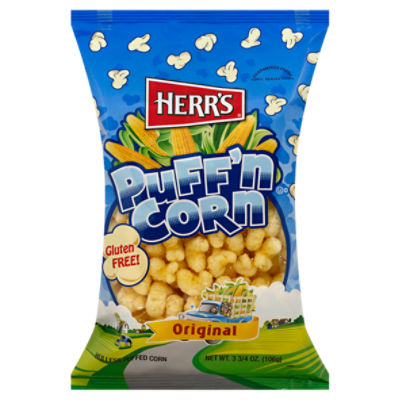 Herr's Puff'n Corn Original Hulless Puffed Corn, 3 3/4 oz - The