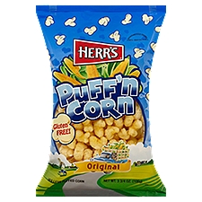 Herr's Puff'n Corn Original Hulless, Puffed Corn, 3.8 Ounce