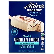 Alden's Organic Swirled Vanilla Fudge Ice Cream Bar, 3 fl oz, 4 count
