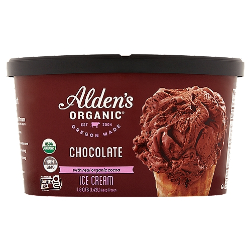 Alden's Organic Chocolate Ice Cream, 1.5 qts