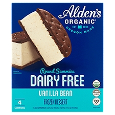 Alden's Organic Dairy Free Round Sammies Vanilla Bean Frozen Dessert, 3.5 fl oz, 4 count
