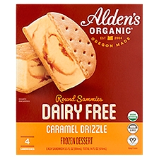 Alden's Organic Dairy Free Round Sammies Caramel Drizzle Frozen Dessert, 3.5 fl oz, 4 count