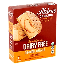 Alden's Organic Dairy Free Round Sammies Caramel Drizzle Frozen Dessert, 3.5 fl oz, 4 count