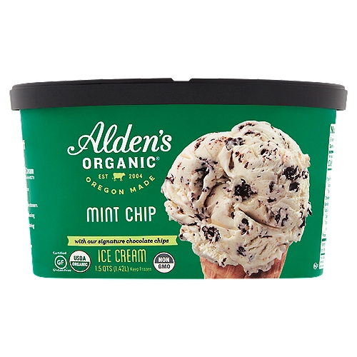 Alden's Organic Mint Chip Ice Cream, 1.5 qts
