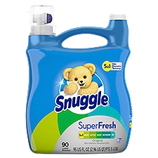 Snuggle Plus Super Fresh Liquid Fabric Softener with Odor Eliminating Technology, Original, 95 Fluid Ounces, 90 Loads
