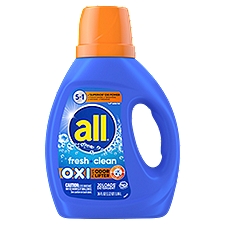 all Liquid Laundry Detergent, Fresh Clean Oxi plus Odor Lifter, 36 fl oz, 20 Loads