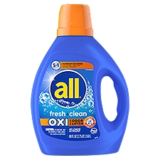 all Liquid Laundry Detergent, Fresh Clean Oxi plus Odor Lifter, 88 fl oz, 49 Loads, 88 Fluid ounce