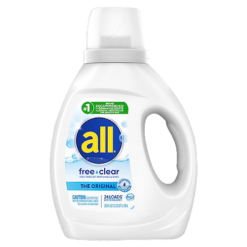 all Liquid Laundry Detergent, Free Clear for Sensitive Skin, 36 Fluid Ounces, 24 Loads