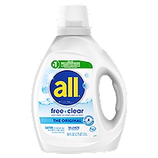 all Liquid Laundry Detergent, Free Clear for Sensitive Skin, 88 Fluid Ounces, 58 Loads, 88 Fluid ounce