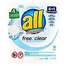 All Free Clear Detergent with Stainlifters, 19 count, 12.6 oz