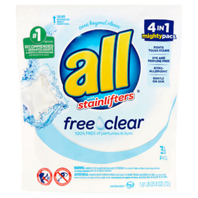 All Free Clear Detergent with Stainlifters, 39 count, 1.61 lb
