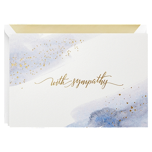 Hallmark Signature Sympathy Card (Many Thoughts and Prayers)
Reach out with a comforting note in difficult times with this sympathy card featuring a simple watercolor design and a beautiful sentiment. Condolence card is the perfect accompaniment to a gift basket or meal, or a lovely standalone offering for someone who's gone through a loss. Hallmark brand is widely recognized as the very best for greeting cards, gift wrap, and more. For more than 100 years, Hallmark has been helping its customers make everyday moments more beautiful and celebrations more joyful.

sympathy cards, thinking of you cards, condolences, loss, grief, funeral, in my thoughts, gift baskets, friends, family, nonreligious, modern, death, hard times, american greetings, loved ones, sincere, modern, flowers, mens thinking of you, papyrus