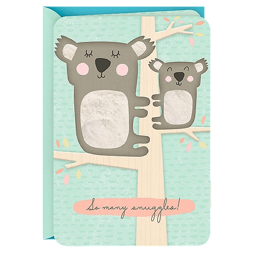 Hallmark Baby Shower Card (Koalas, So Many Snuggles)
Wish family and friends well as they welcome a new addition to their family with a sweet baby shower card. Adorable card features a cheerful design and a sweet sentiment inside that's sure to make the new parents or parents-to-be feel extra special. The perfect gift card or money holder or accompaniment to a baby shower gift. The Hallmark brand is widely recognized as the very best for greeting cards, gift wrap, and more. For more than 100 years, Hallmark has been helping its customers make everyday moments more beautiful and celebrations more joyful.

baby shower cards, new baby cards, multiples, twins, triplets, quadruplets, fostering, adoption, new parents, parents to be, koalas, cute, baby shower decorations, baby shower gifts, foil, woodland creatures, halmark, american greetings