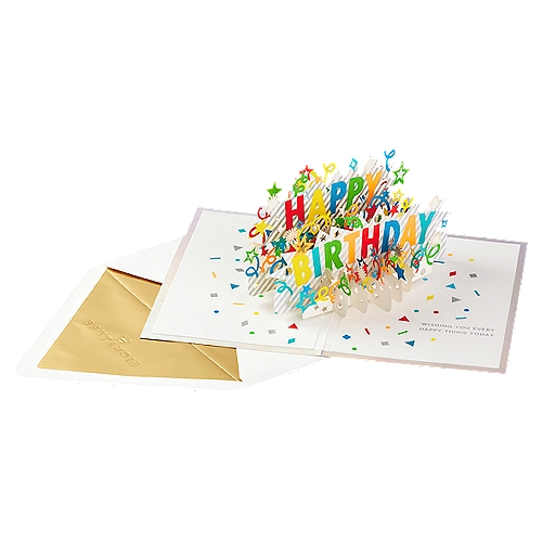 Hallmark Signature Paper Wonder Pop Up Birthday Card (Happy Birthday)
Wish your friend or family member a happy birthday with an impressive pop up card. With a simple message and special design featuring an elaborate 3D birthday cake popup, there's plenty of room to write your own note inside to one of your favorite people. A beautiful offering for celebrating another year of being awesome, the birthday girl or boy is sure to appreciate all the special touches and will want to display it all year long. The Hallmark brand is widely recognized as the very best for greeting cards, gift wrap, and more. For more than 100 years, Hallmark has been helping its customers make everyday moments more beautiful and celebrations more joyful.

birthday cards, for women, happy birthday card, for mom, for men, for boyfriend, for girlfriend, for husband, for wife, sister, brother, halmark, pop-up, popup, 3d, 3-d, paper craft, papyrus, lovepop, girls, boys, birthday cake, american greetings 
