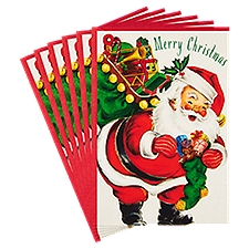 Hallmark Christmas Cards, Vintage Santa, 6 Each