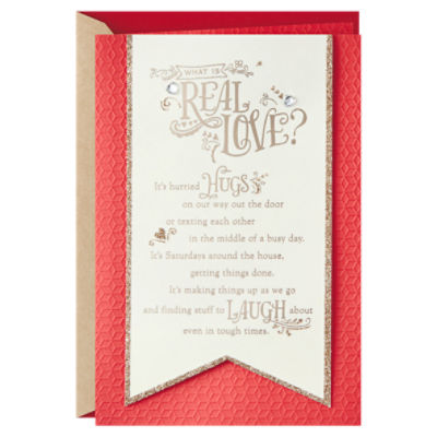 Hallmark Valentines Day Card for Husband, Wife, Boyfriend, Girlfriend (Real Love), 1 Each