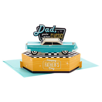 Hallmark Paper Wonder Displayable Pop Up Fathers Day Card for Dad (Classic Car)