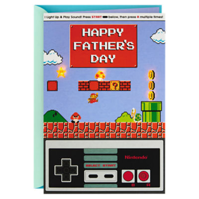 Hallmark Nintendo Fathers Day Card with Light and Sound (Classic Mario)