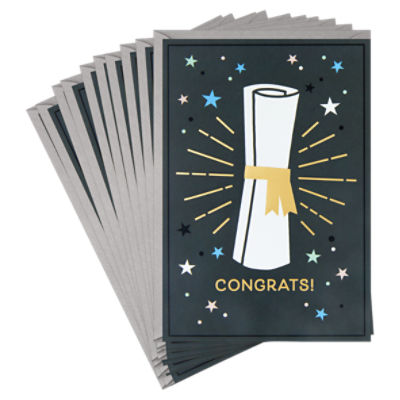 Hallmark Pack of 10 Graduation Cards with Envelopes (Diploma Day)