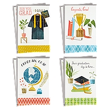 Hallmark Graduation Cards Assortment, Congrats Grad (8 Cards with Envelopes, 4 Designs), 8 Each