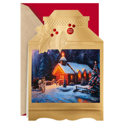 Hallmark Thomas Kinkade Christmas Card with Sound and Light (Lantern, "O Holy Night")