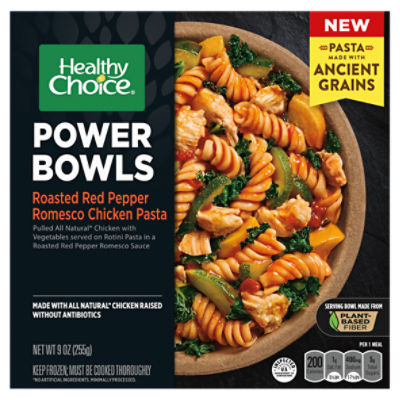 Healthy Choice Power Bowls, Roasted Red Pepper Romesco Chicken Pasta, Frozen Meal, 9 oz.