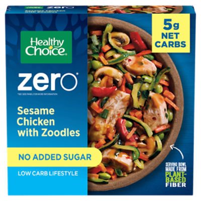 Healthy Choice Zero Sesame Chicken With Zoodles Bowl, Low Carb, Single Serve Frozen Meal, 9.5 oz.