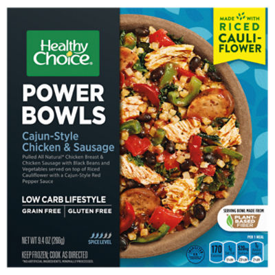 Healthy Choice Power Bowls Cajun-Style Chicken and Sausage With Riced Cauliflower Frozen, 9.4 oz.