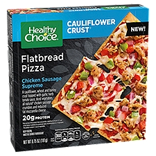 Healthy Choice Flatbread Pizza, Chicken Sausage Supreme, Cauliflower Crust, Frozen, 6.75 oz.