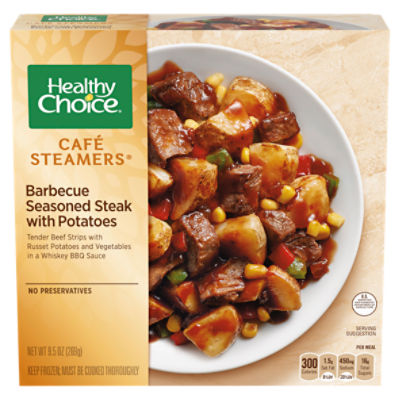 Healthy Choice Café Steamers Barbecue Seasoned Steak with Potatoes, 9.5 oz