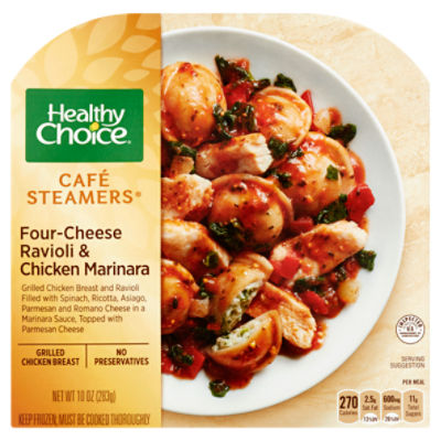 Healthy Choice Café Steamers Four-Cheese Ravioli & Chicken 