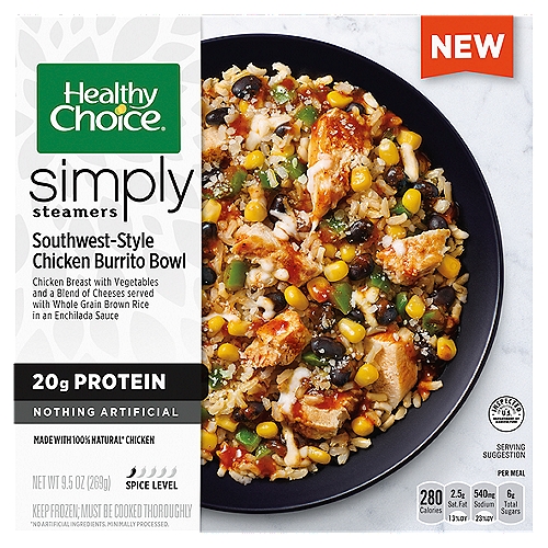 Healthy Choice Simply Steamers Southwest-Style Chicken Burrito Bowl, 9.5 oz