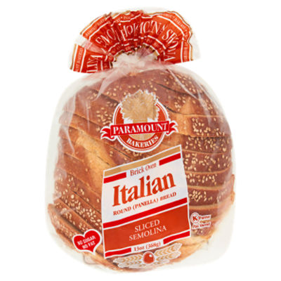 Paramount Bakeries Brick Oven Sliced Semolina Italian Round Panella Bread, 13 oz