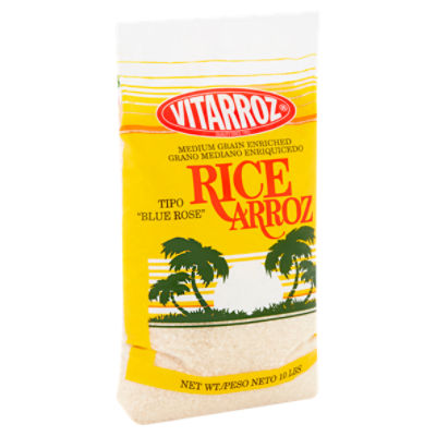 Vitarroz Medium Grain Enriched Tipo Blue Rose Rice, 10 lbs