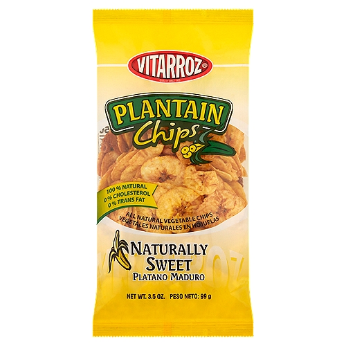Vitarroz Naturally Sweet Plantain Chips, 3.5 oz
All Natural Vegetable Chips