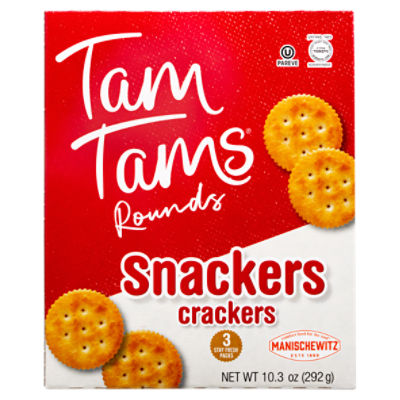 Manischewitz Tam Tams Rounds Snackers Crackers, 3 count, 10.3 oz