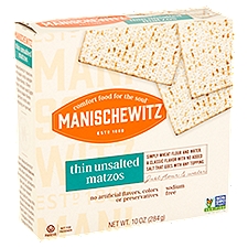 Manischewitz Thin Unsalted, Matzos, 10 Ounce