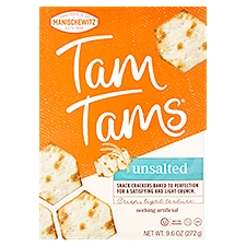 Manischewitz Tam Tams Unsalted Snack Crackers, 9.6 oz