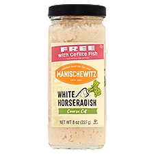Manischewitz Coarse Cut, White Horseradish, 8 Ounce