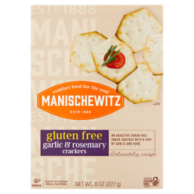 Manischewitz Gluten Free Garlic & Rosemary Crackers, 8 oz
