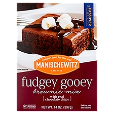 Manischewitz Fudgey Gooey Brownie Mix with Real Chocolate Chips, 14 oz