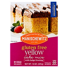 Manischewitz Gluten Free Yellow Cake Mix with Fudge Frosting, 15 oz