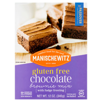 Manischewitz Gluten Free Chocolate Brownie Mix with Fudge Frosting, 12 oz