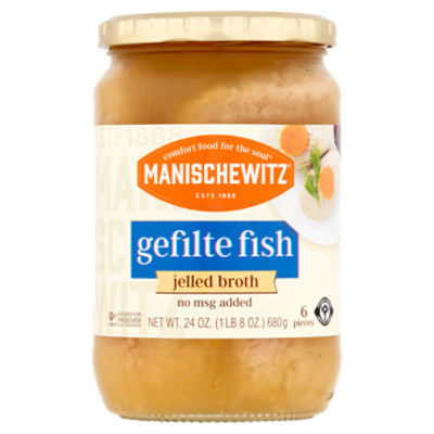Manischewitz Jelled Broth Gefilte Fish, 6 count, 24 oz