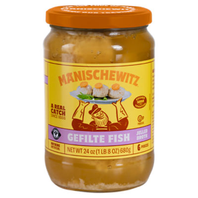 Manischewitz Jelled Broth Gefilte Fish, 6 count, 24 oz, 24 Ounce